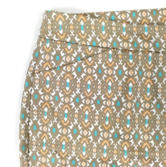 Ruby Road Multicolor Print Cropped Casual Flat Front Capri Pants Womens Size 12 - Picture 10 of 12